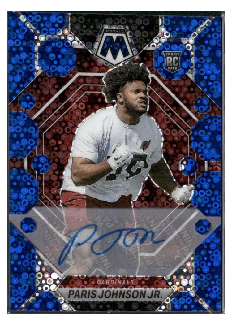 2023 Panini Mosaic Base Set Paris Johnson Jr. Autograph No Huddle Blue #354 card