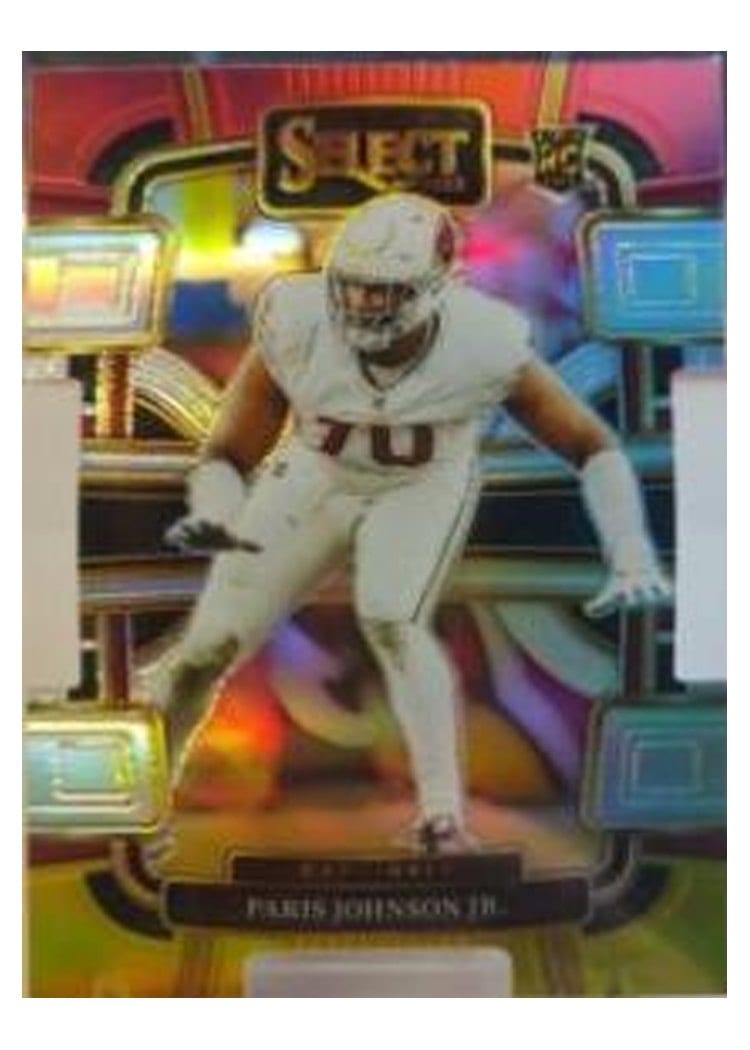 2023 Panini Select Base Set Paris Johnson Jr. Red Yellow Prizm Die-Cut #3 card