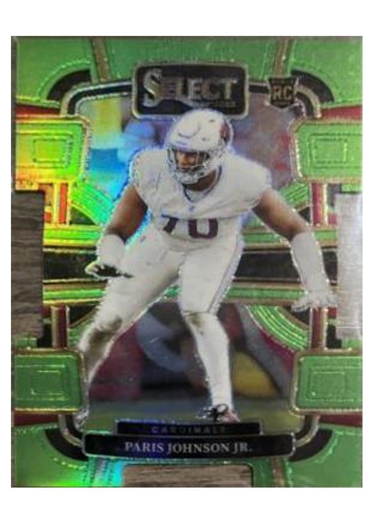 2023 Panini Select Base Set Paris Johnson Jr. Neon Green Prizm Die-Cut #3 card