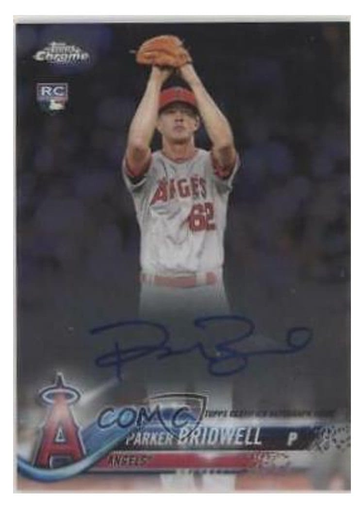 2018 Topps Chrome Rookie Autographs Parker Bridwell Green Refractor #RA-PBR card