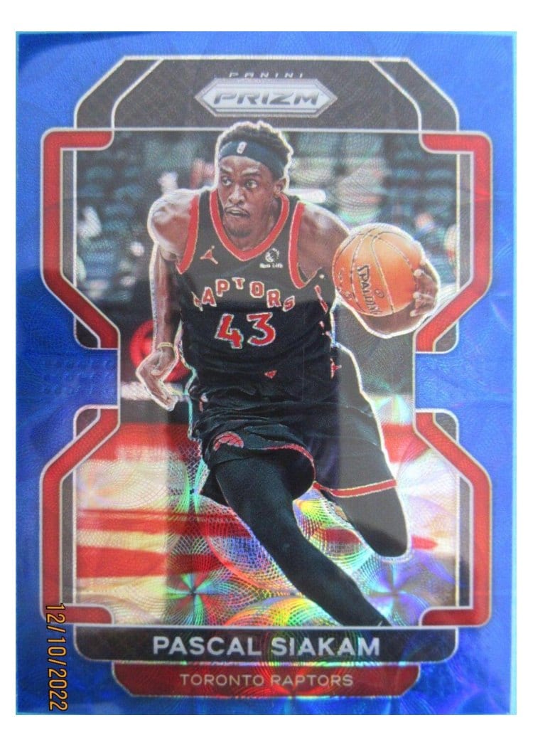 2021-22 Panini Prizm Base Set Pascal Siakam Blue Choice Prizm #174 card
