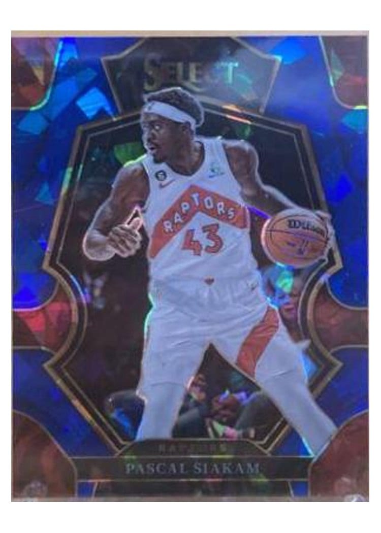 2022-23 Panini Select Base Set Pascal Siakam Blue Cracked Ice Prizm #148 card