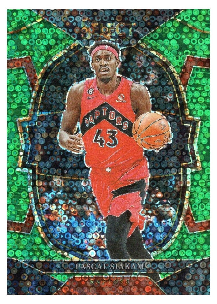 2022-23 Panini Select Base Set Pascal Siakam Green Disco Prizm #48 card