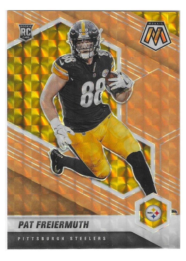 2021 Panini Mosaic Base Set Pat Freiermuth Orange Fluorescent #332 card