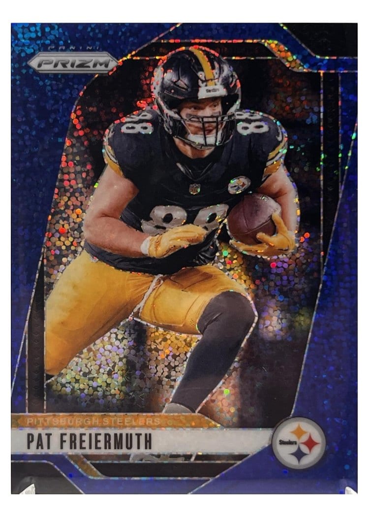 2024 Panini Prizm Base Set Pat Freiermuth Blue Sparkle #244 card