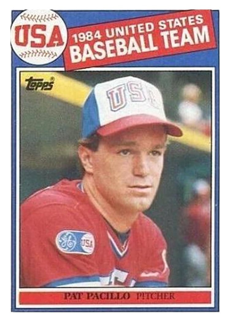 1985 Topps Pat Pacillo 84 USA Baseball Team #402 card