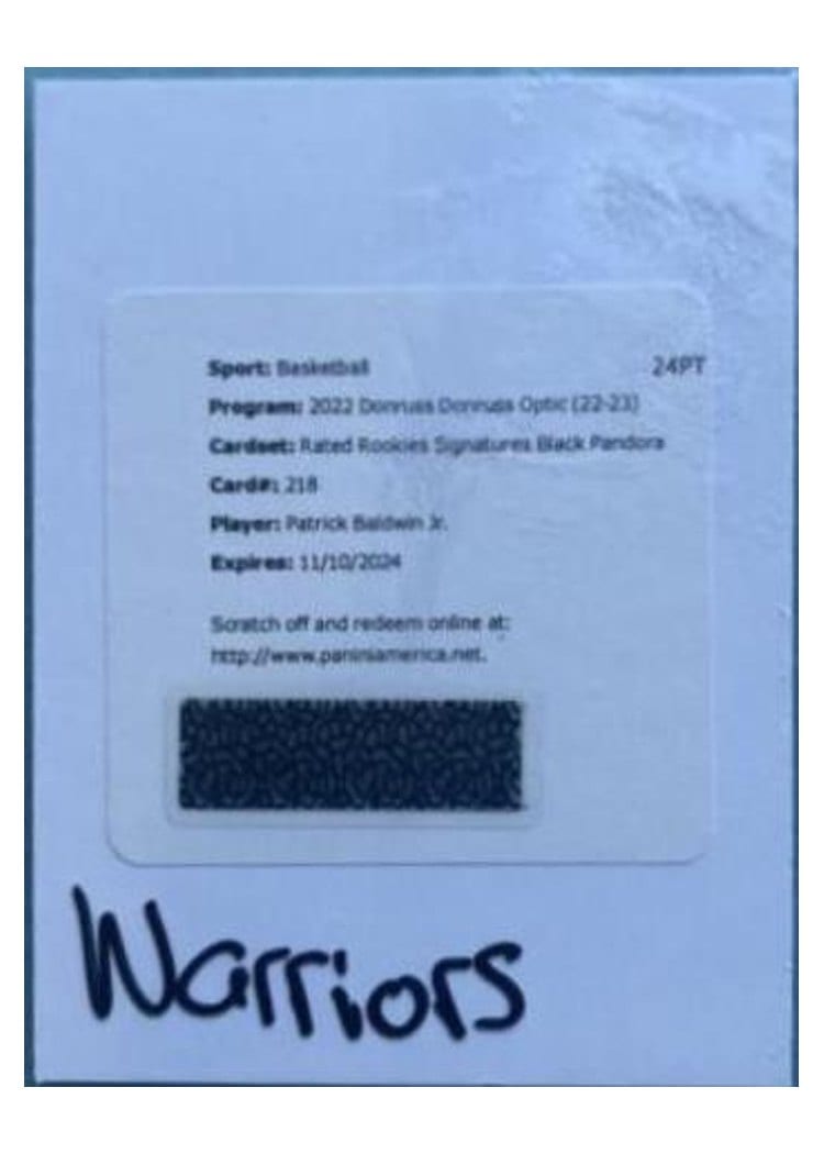 2022-23 Donruss Optic Base Set Patrick Baldwin Jr. #218 card
