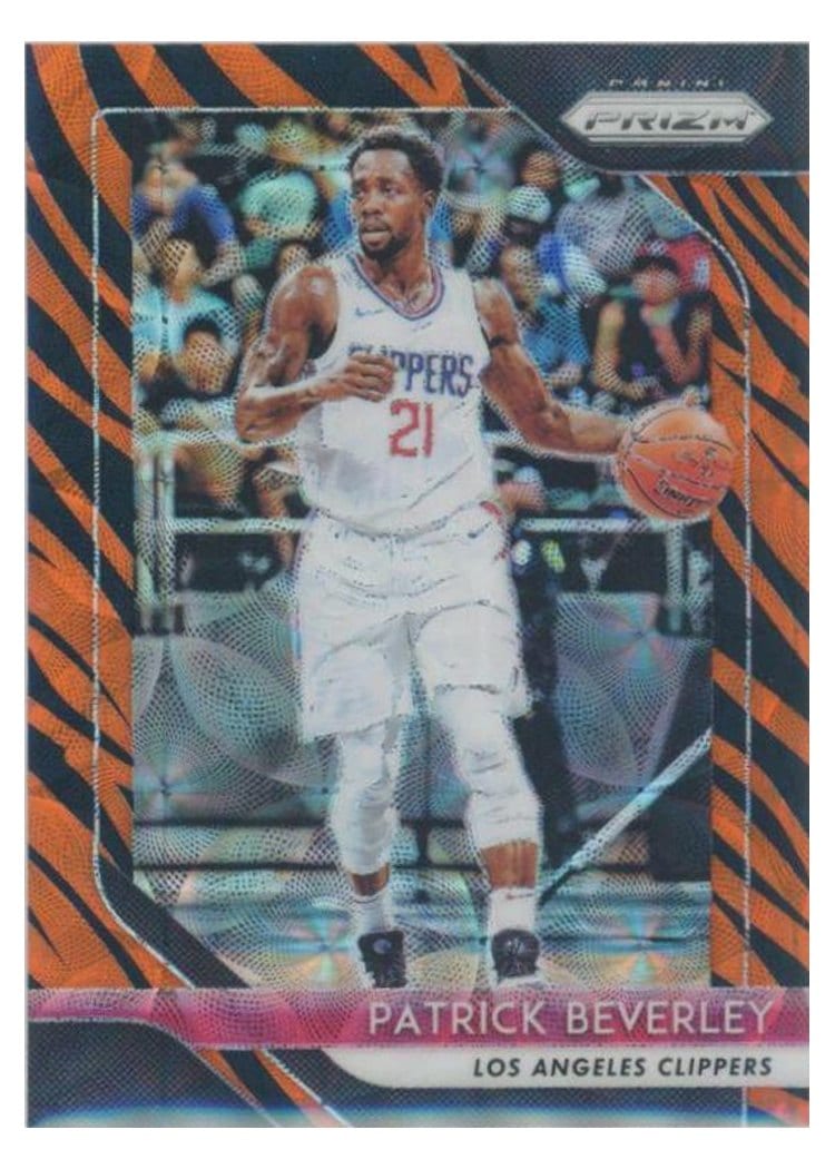 2018-19 Panini Prizm Base Set Patrick Beverley Tiger Stripe Choice Prizm #204 card