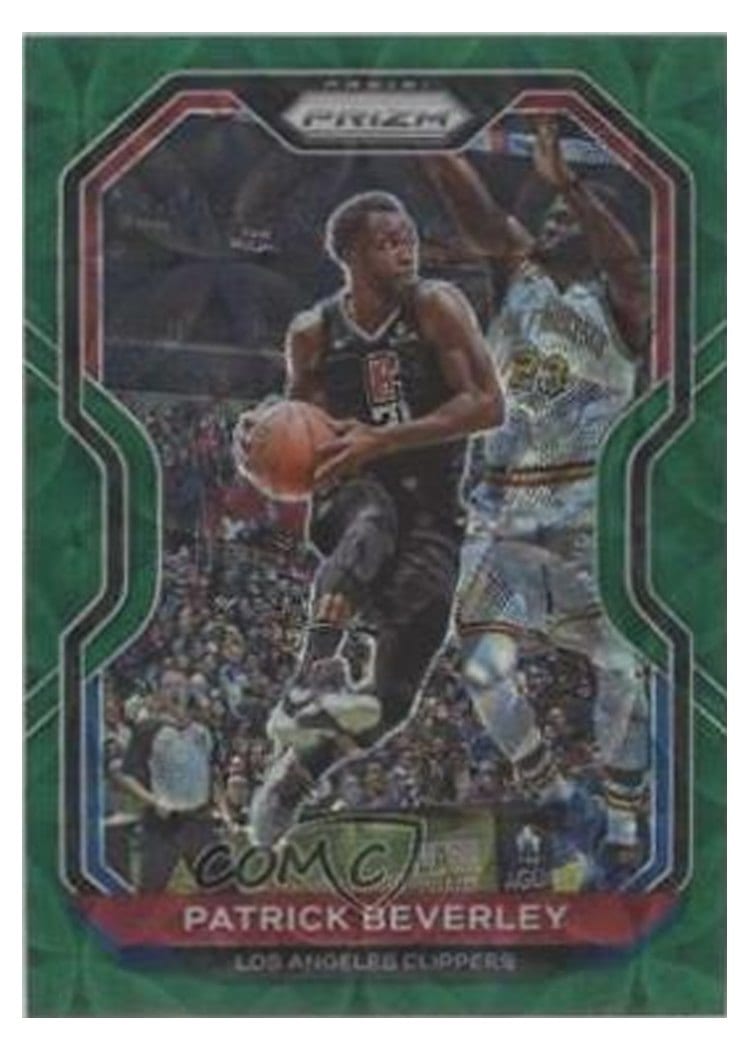 2020-21 Panini Prizm Base Set Patrick Beverley Choice Green Prizm #140 card