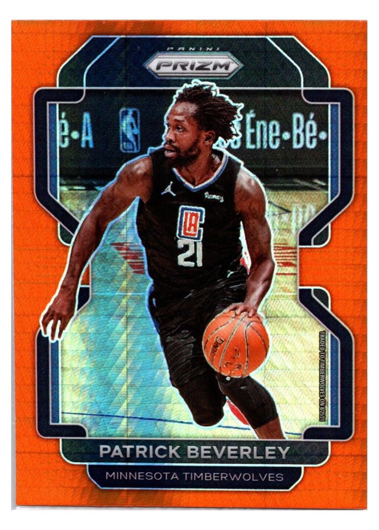 2021-22 Panini Prizm Base Set Patrick Beverley Orange Hyper Prizm #25 card
