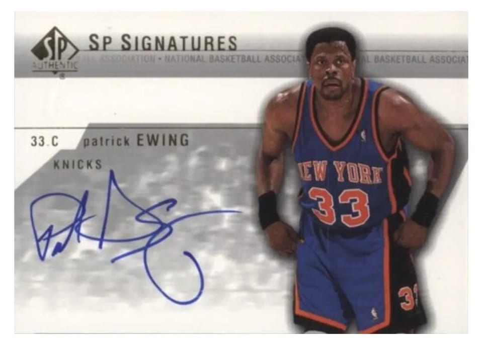 2003 SP Authentic Signatures Patrick Ewing #PE-A card