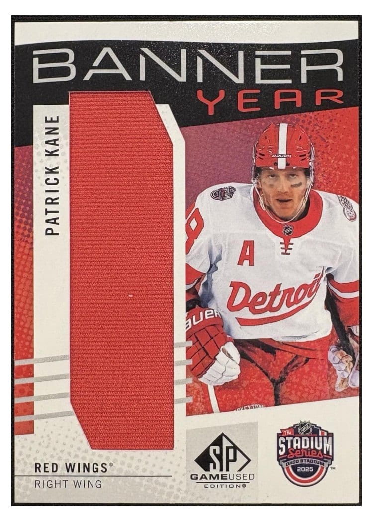 2025-26 SP Game Used 2025 Stadium Series Blue Jackets vs. Red Wings Banner Year Relics Patrick Kane #BYSS-PK card