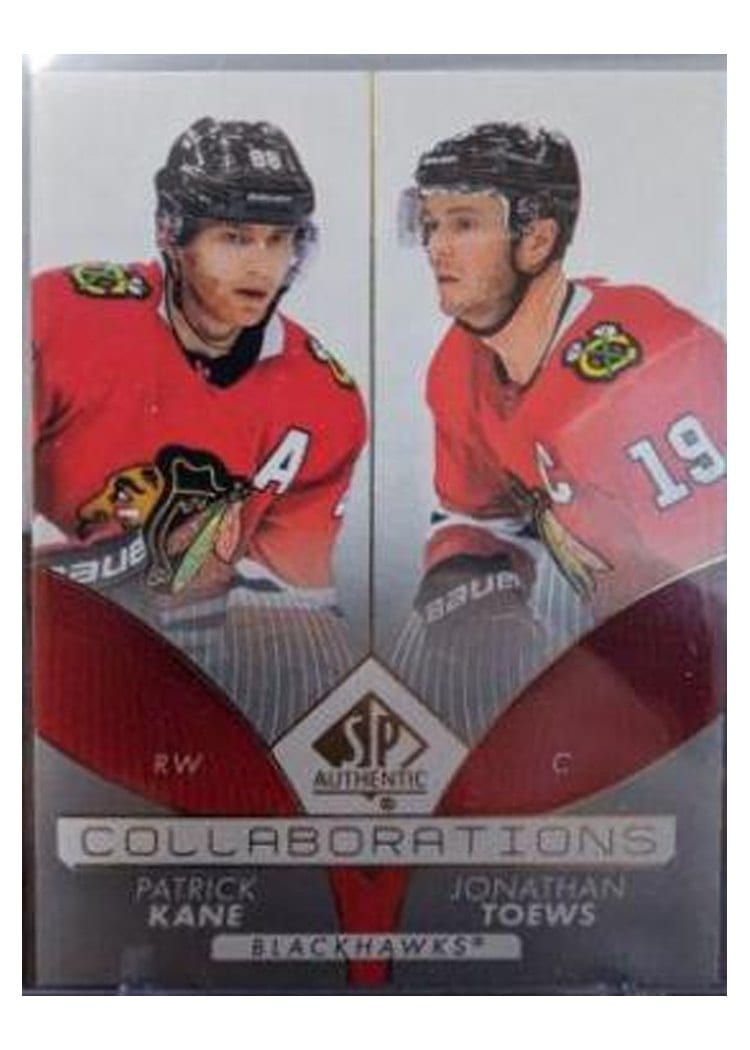 2022-23 SP Authentic Collaborations Patrick Kane/Jonathan Toews #C-3 card