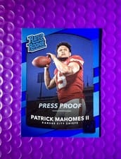 2017 Panini Donruss Patrick Mahomes II Blue Press Proof #327 card