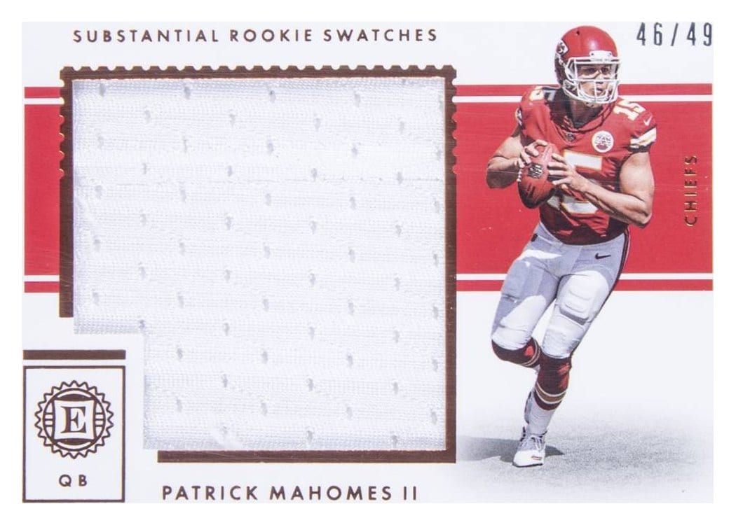 2017 Panini Encased Substantial Rookie Swatches Patrick Mahomes II #33 card