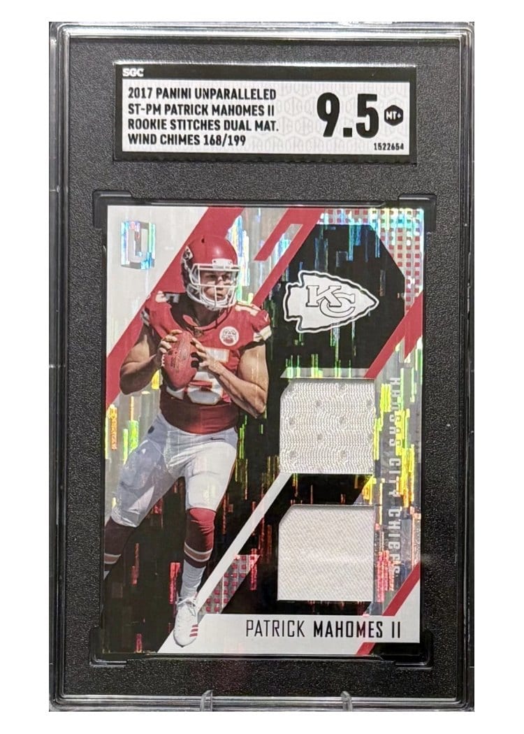2017 Panini Unparalleled Rookie Stitches Patch Patrick Mahomes II #RS-PM card