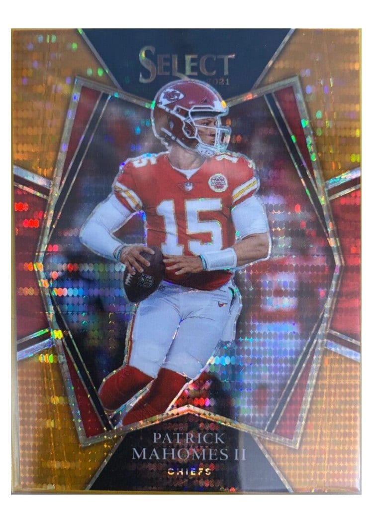 2021 Panini Select Patrick Mahomes II Neon Orange Pulsar #102 card