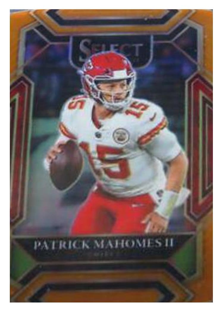 2021 Panini Select Base Set Patrick Mahomes II Orange Die Cut #202 card