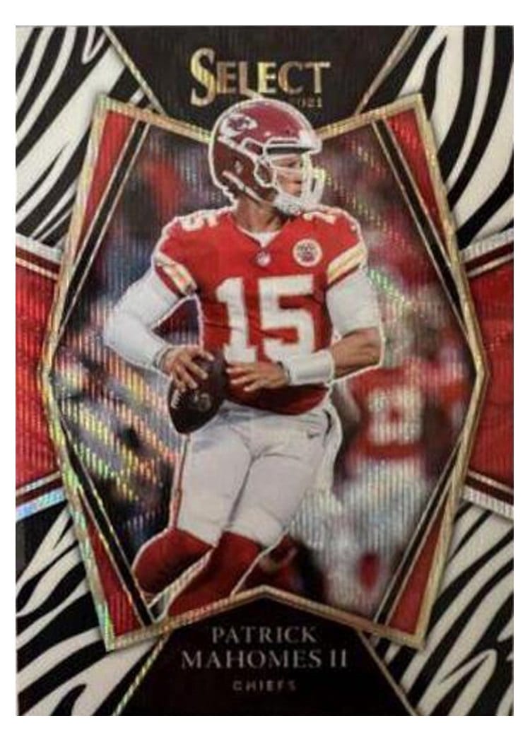 2021 Panini Select Base Set Patrick Mahomes II Zebra #302 card