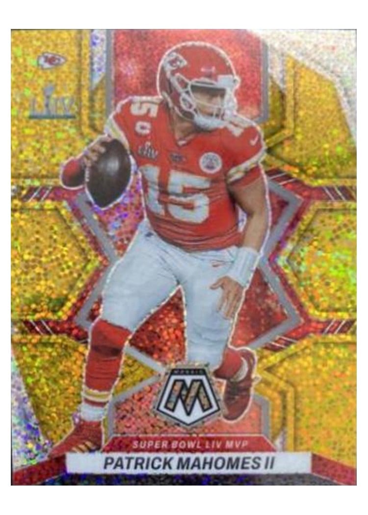 2022 Panini Mosaic Base Set Patrick Mahomes II Gold Sparkle #293 card