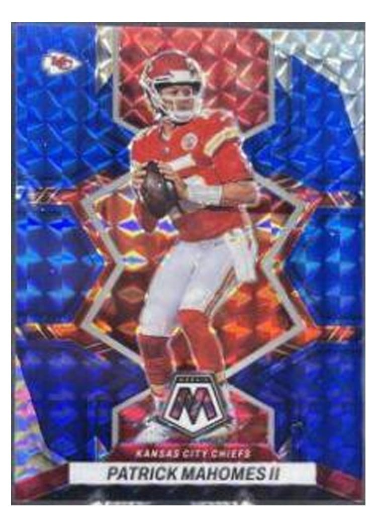 2022 Panini Mosaic Base Set Patrick Mahomes II Blue #94 card