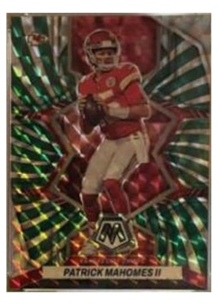 2022 Panini Mosaic Base Set Patrick Mahomes II Green Swirl #94 card