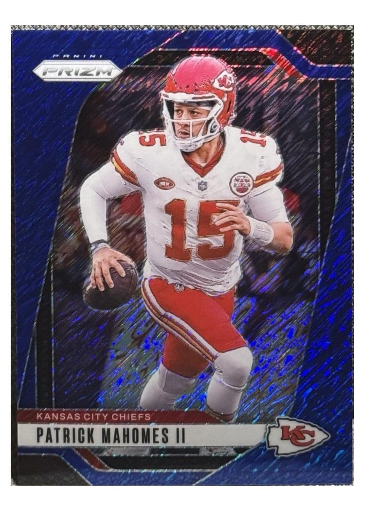 2024 Panini Prizm Patrick Mahomes II Blue Shimmer #138 card