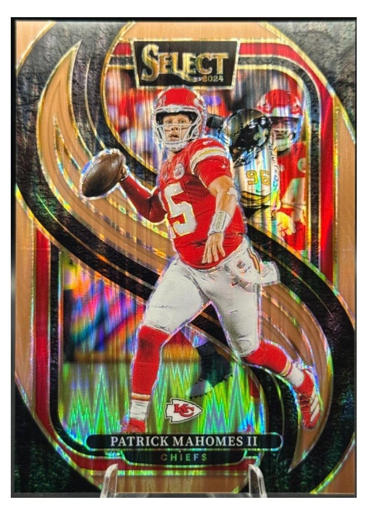 2024 Panini Select Base Set Patrick Mahomes II Copper Prizm Shock #120 card