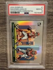 2024 Donruss Horizontal Downtown! Patrick Mahomes II / Travis Kelce #1 card