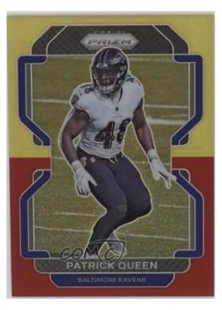 2021 Panini Prizm Base Set Patrick Queen Yellow Red Prizm #285 card