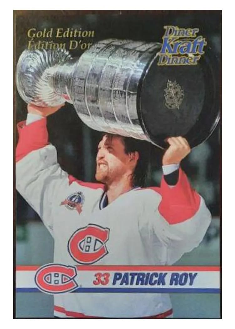 1993 Kraft Dinner Patrick Roy card