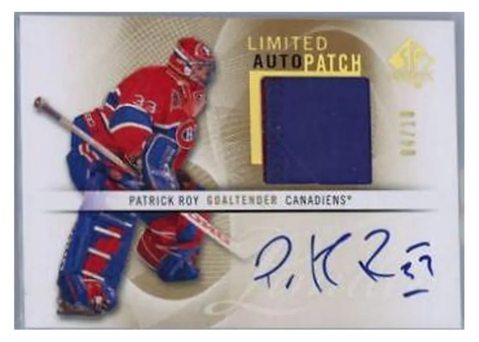 2012 SP Authentic Patrick Roy Autograph #65