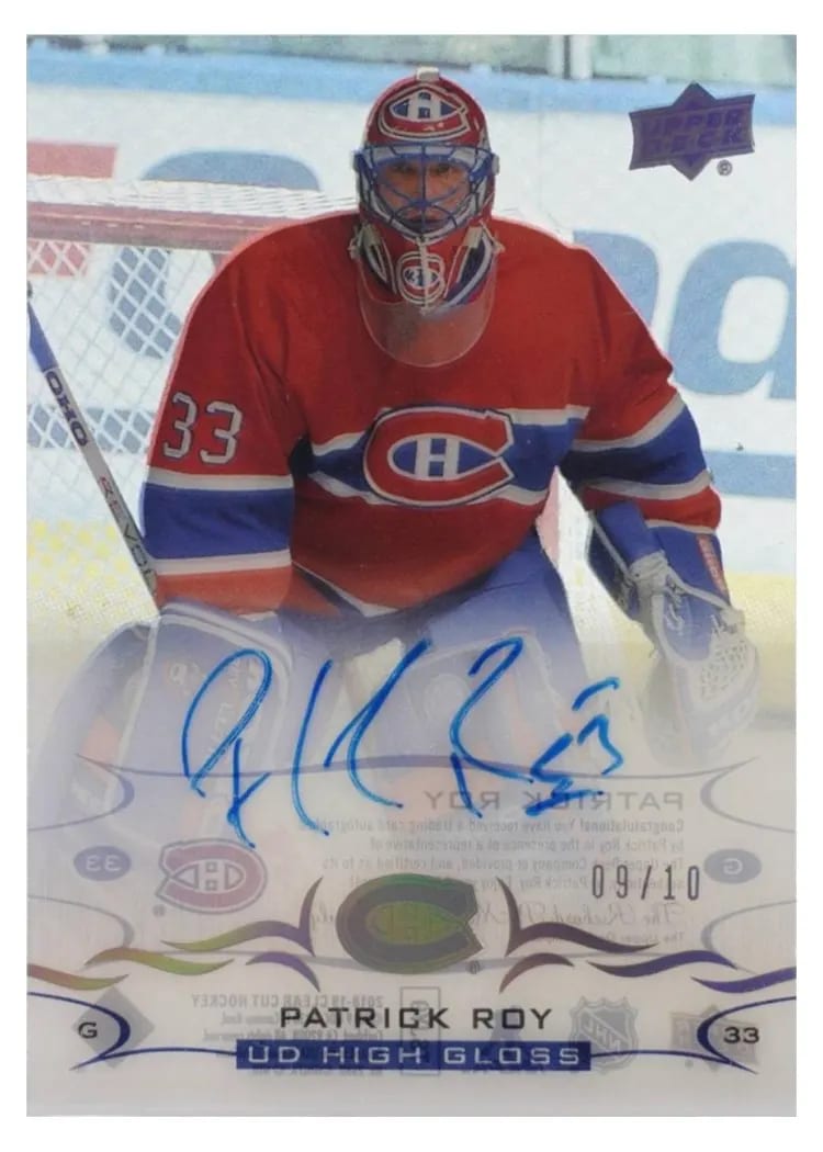 2018 Upper Deck Clear Cut Patrick Roy #CC-PR card