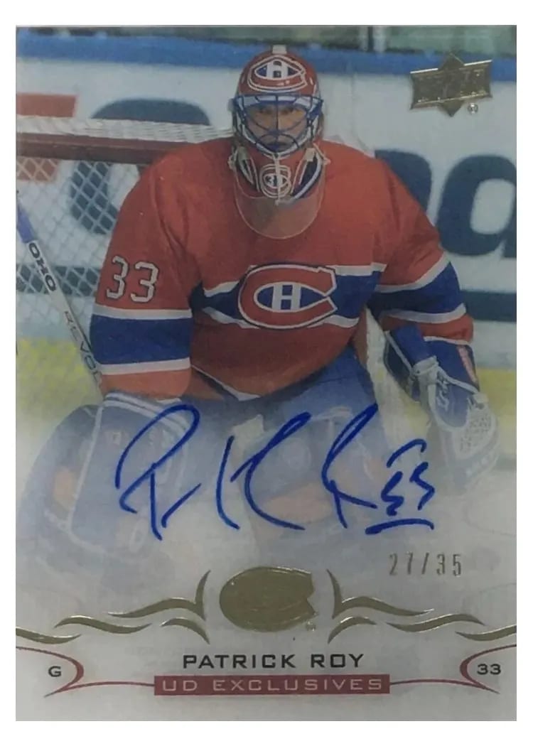 2018 Upper Deck Clear Cut Patrick Roy #CC-PR card