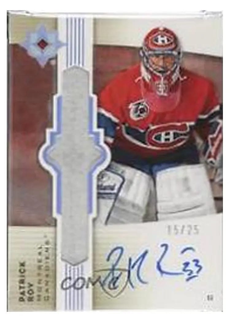 2021 Ultimate Collection Emblems Auto Patrick Roy #UE-PR card