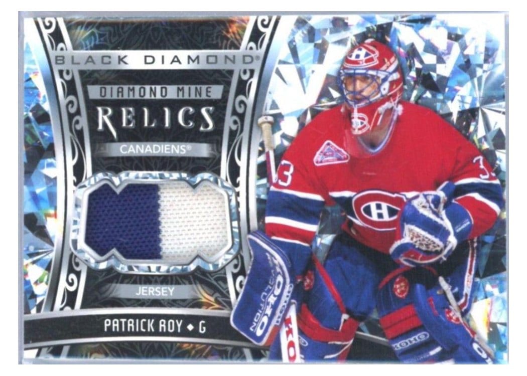 2022-23 Upper Deck Black Diamond Diamond Mine Relics Patrick Roy #DMR-PR card