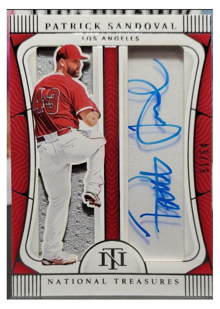 2022 Panini National Treasures Jumbo Gear Signatures Patrick Sandoval #JGS-PS card