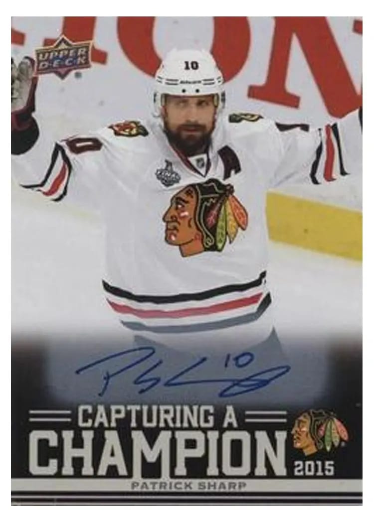 2025 Upper Deck Chicago Blackhawks Centennial Capturing a Champion Patrick Sharp #CC-14 card