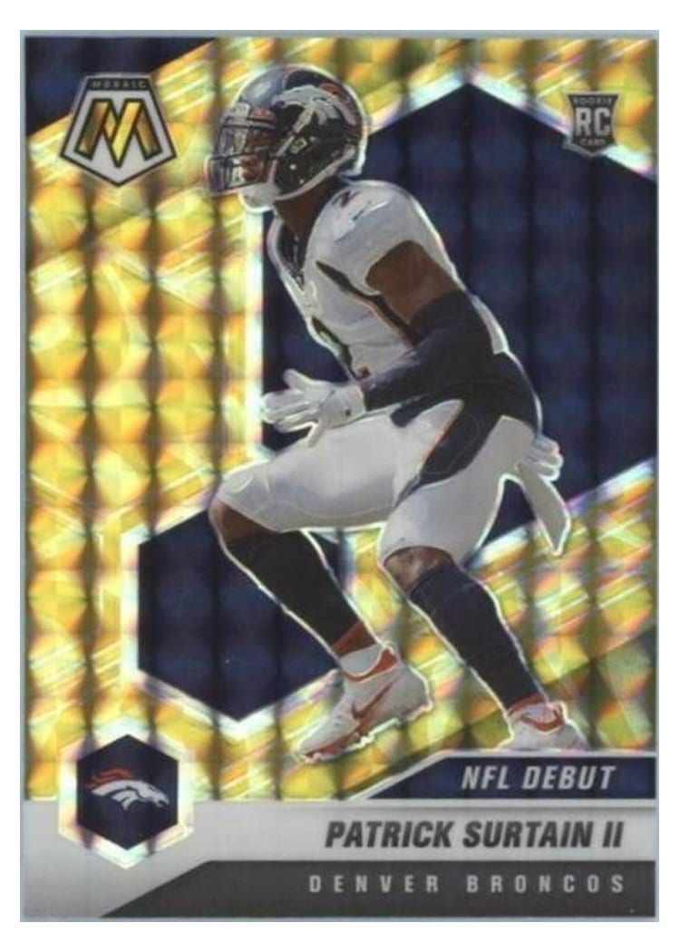 2021 Panini Mosaic Base Set Patrick Surtain II Reactive Yellow Mosaic #256 card