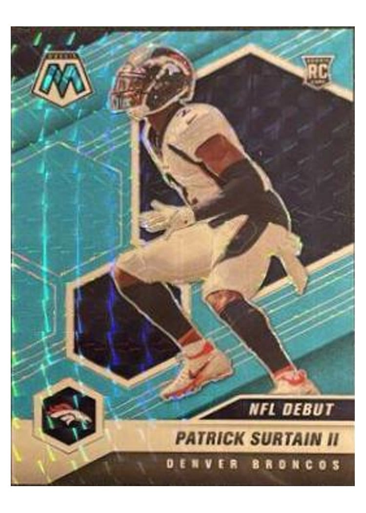 2021 Panini Mosaic Base Set Patrick Surtain II Blue Fluorescent #256 card