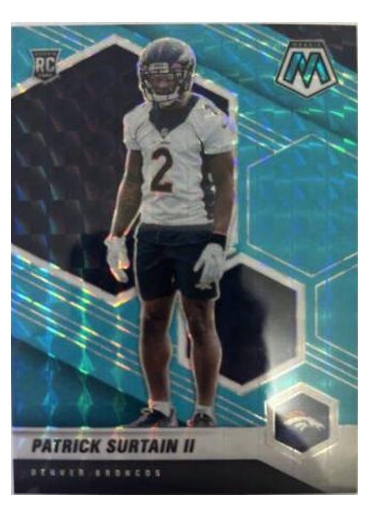 2021 Panini Mosaic Base Set Patrick Surtain II Blue Fluorescent #344 card