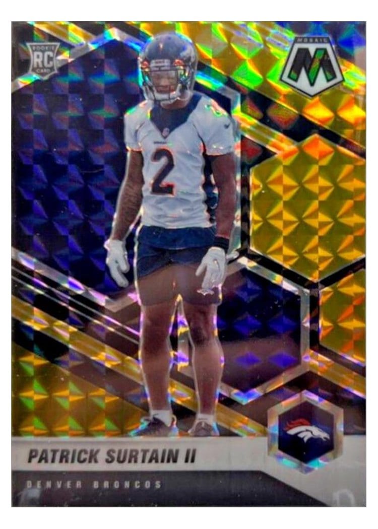 2021 Panini Mosaic Base Set Patrick Surtain II Choice Black Gold Mosaic #344 card