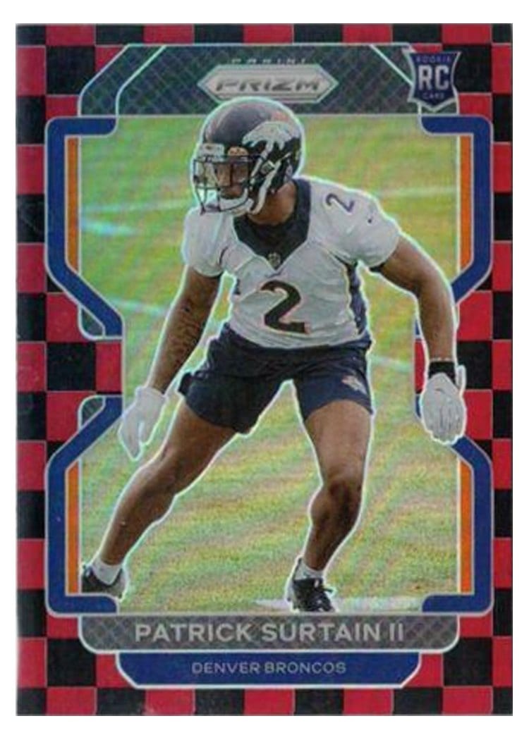2021 Panini Prizm Base Set Patrick Surtain II Black and Red Checker Prizm #374 card