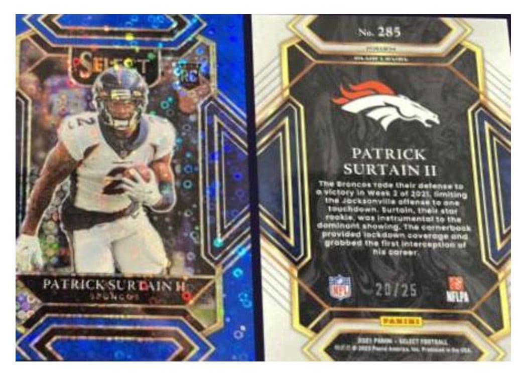 2021 Panini Select Base Set Patrick Surtain II #285 card