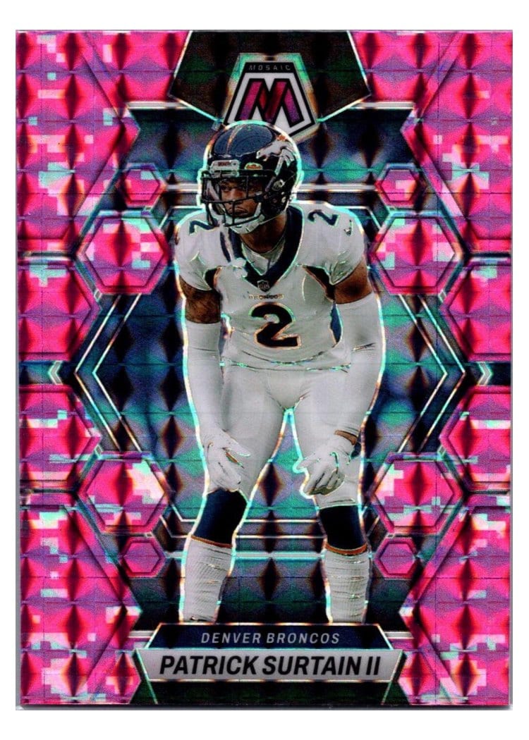 2023 Panini Mosaic Base Set Patrick Surtain II Camo Pink #69 card