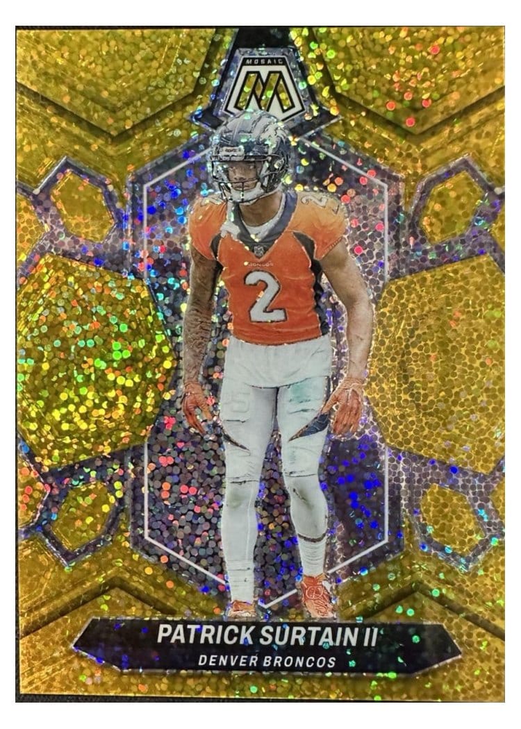 2024 Panini Mosaic Base Set Patrick Surtain II Gold Sparkle #70 card
