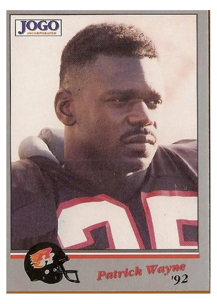 1992 Jogo CFL Patrick Wayne #75 card