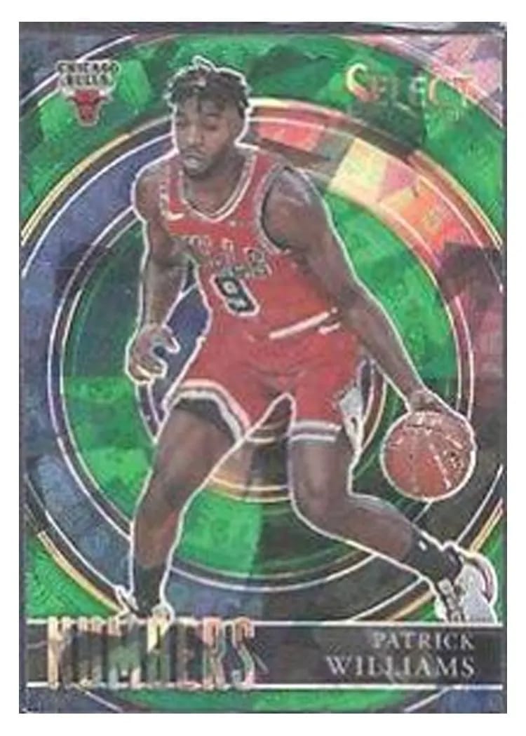 2020-21 Panini Select Select Numbers Patrick Williams Green #16 card