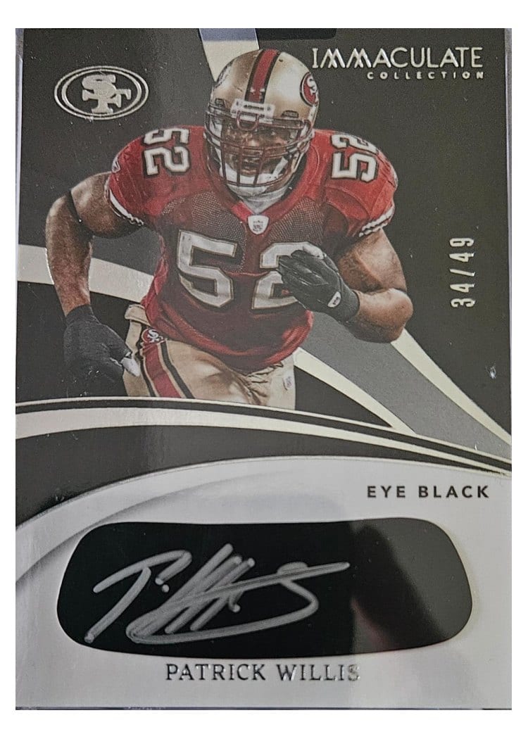 2024 Panini Immaculate Collection Immaculate Eye Black Patrick Willis #23 card