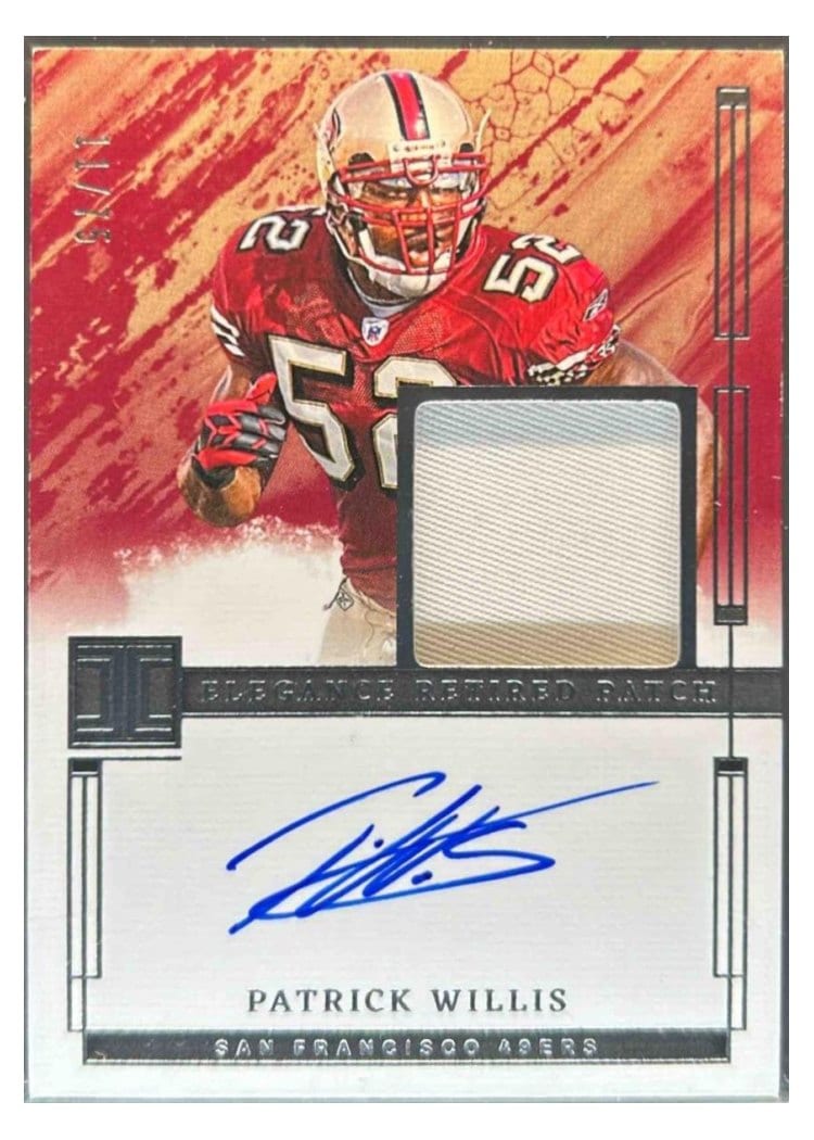 2024 Panini Impeccable Elegance Retired Patch Autos Patrick Willis #9 card